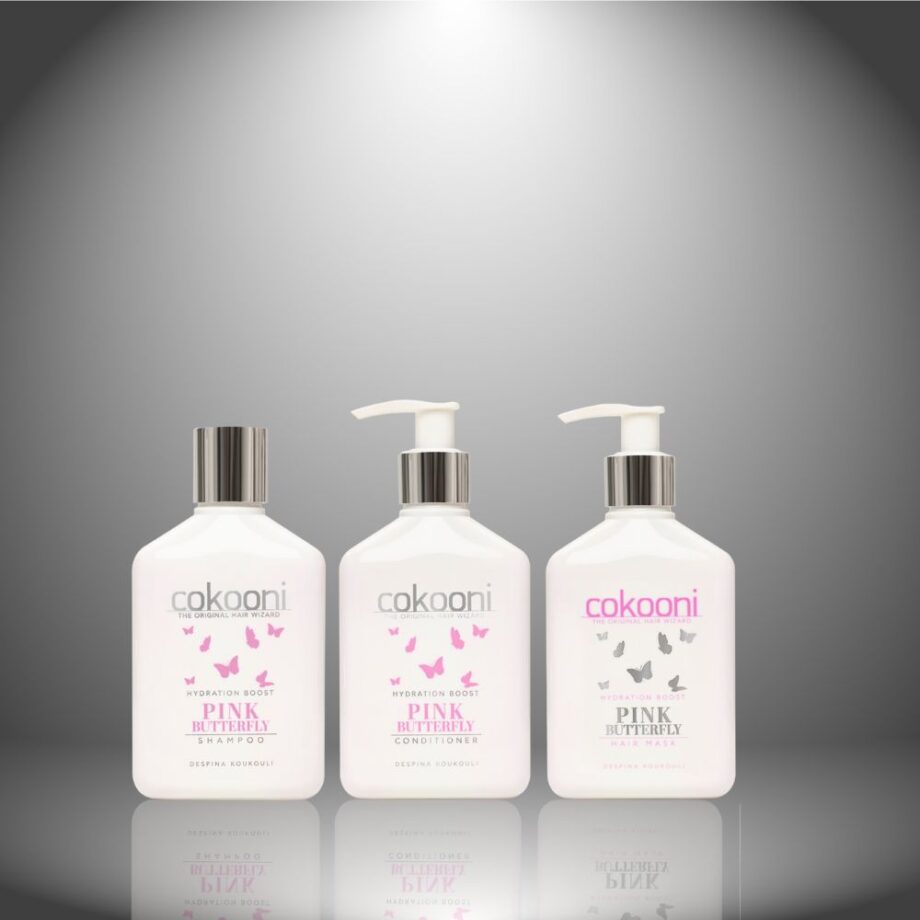 Πακέτο προσφοράς Pink Butterfly: Shampoo Hydration Boost + Conditioner Hydration Boost + Hair Mask Hydration Boost